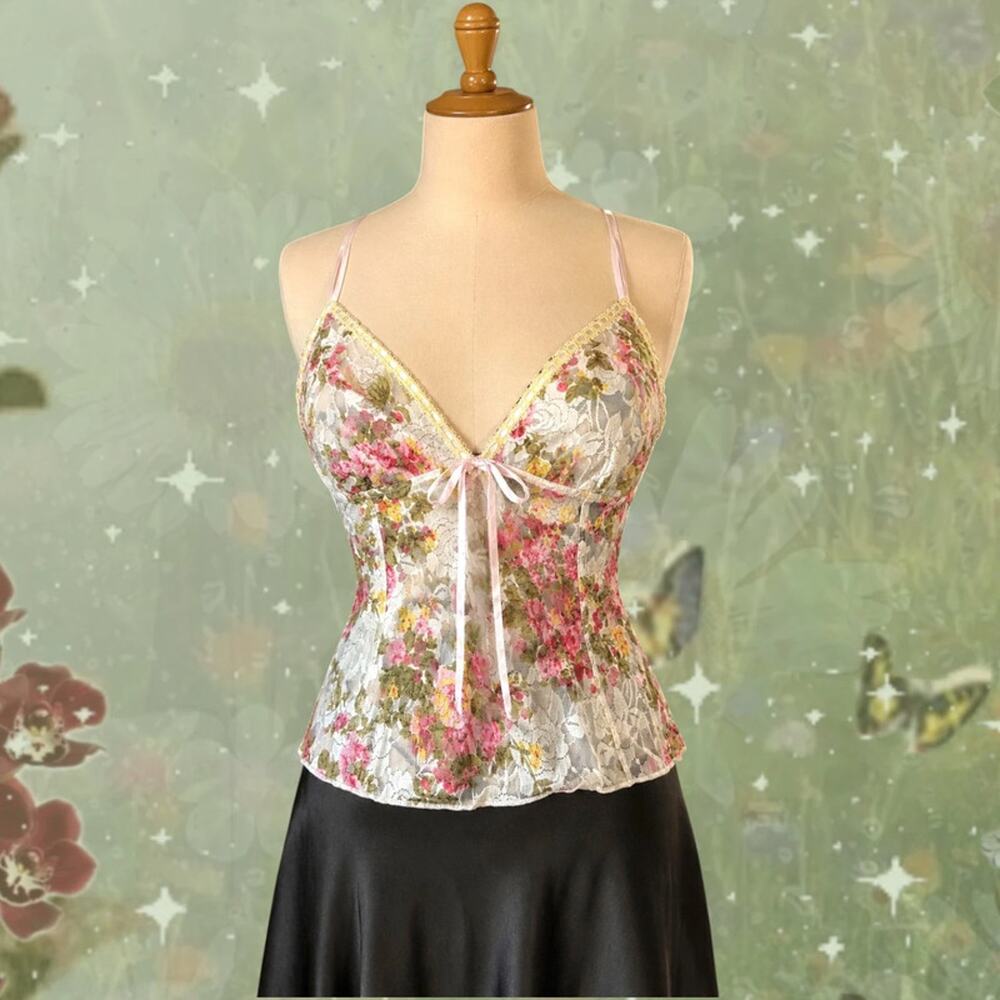 Floral Lace and Corset Camisole Fairy Romantic